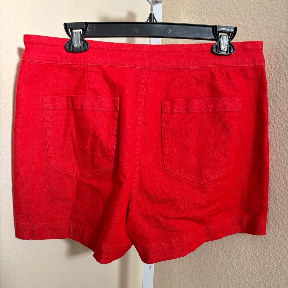 NWOT - Women's Draper James Flap Pocket Denim Shorts in Red - Size 12 - Picture 7 of 8